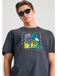 relaxed fit t-shirt με abstract frame τύπωμα