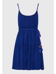 μίνι φόρεμα με βολάν από βισκόζη