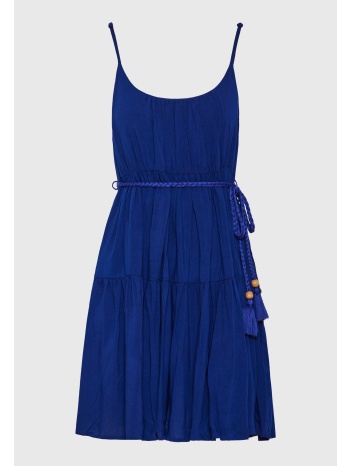 μίνι φόρεμα με βολάν από βισκόζη