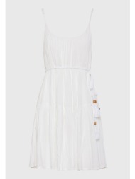 μίνι φόρεμα με βολάν από βισκόζη