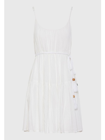 μίνι φόρεμα με βολάν από βισκόζη