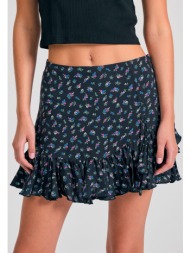 μίνι φούστα με βολάν από τεχνητό μετάξι