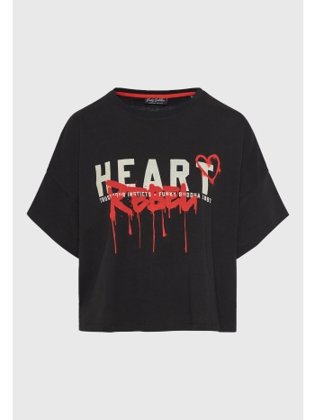 loose fit γυναικείο t-shirt με text artwork τύπωμα