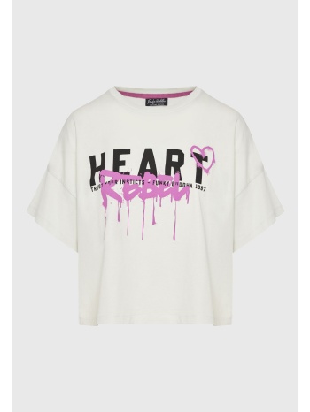loose fit γυναικείο t-shirt με text artwork τύπωμα
