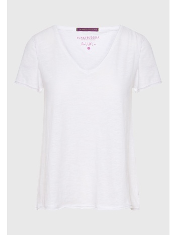 γυναικείο v-neck t-shirt με raw edges - the essentials