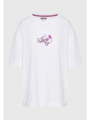 γυναικείο loose fit t-shirt με abstract text artwork τύπωμα