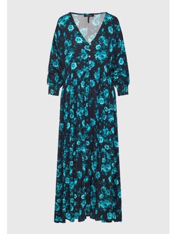 loose fit εμπριμέ μάξι σεμιζιέ φόρεμα με βολάν