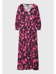 loose fit εμπριμέ μάξι σεμιζιέ φόρεμα με βολάν