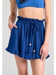 loose fit σορτς με κορδόνι και βολάν στη μέση
