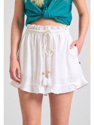 loose fit σορτς με κορδόνι και βολάν στη μέση