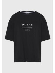 loose fit t-shirt με ανάγλυφο τύπωμα στην πλάτη