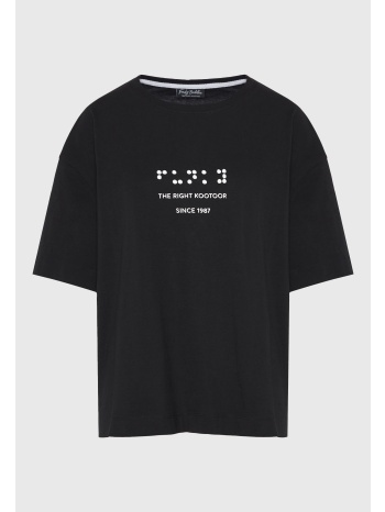 loose fit t-shirt με ανάγλυφο τύπωμα στην πλάτη