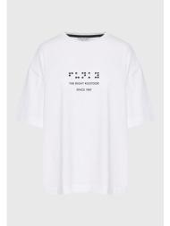 loose fit t-shirt με ανάγλυφο τύπωμα στην πλάτη