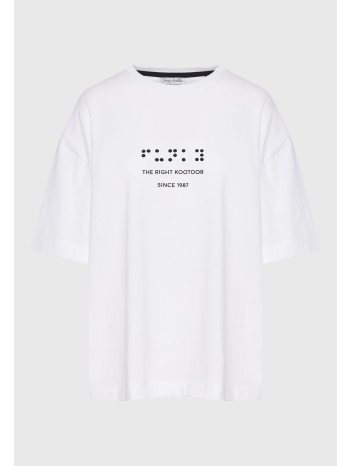 loose fit t-shirt με ανάγλυφο τύπωμα στην πλάτη