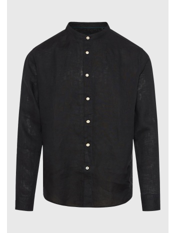 garment dyed λινό πουκάμισο με λαιμό mao