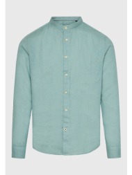 garment dyed λινό πουκάμισο με λαιμό mao