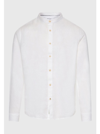 garment dyed λινό πουκάμισο με λαιμό mao