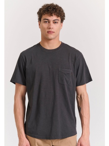 βαμβακερό t-shirt με τσέπη στο στήθος