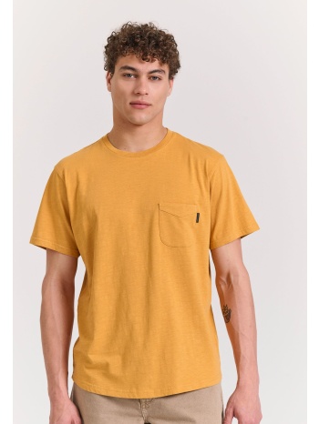 βαμβακερό t-shirt με τσέπη στο στήθος
