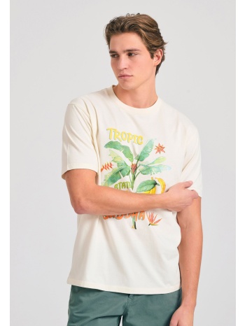 relaxed fit t-shirt με tropical τύπωμα