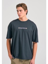 oversized garment dyed t-shirt με retro frame τύπωμα