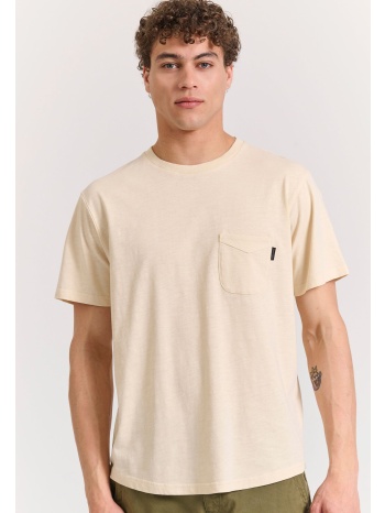 βαμβακερό t-shirt με τσέπη στο στήθος
