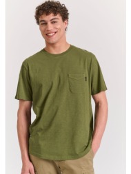 βαμβακερό t-shirt με τσέπη στο στήθος