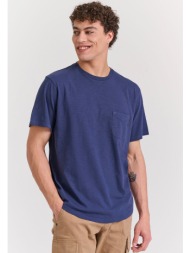 βαμβακερό t-shirt με τσέπη στο στήθος