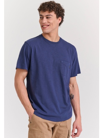 βαμβακερό t-shirt με τσέπη στο στήθος