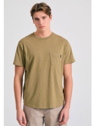 βαμβακερό t-shirt με τσέπη στο στήθος