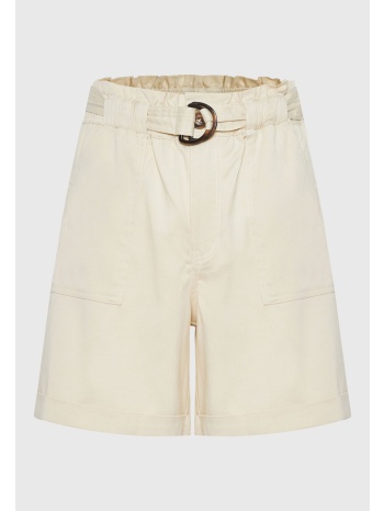 loose fit lyocell blend σορτς με ζώνη και βολάν