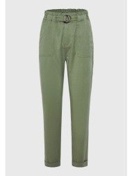 lyocell blend παντελόνι με ζώνη στη μέση