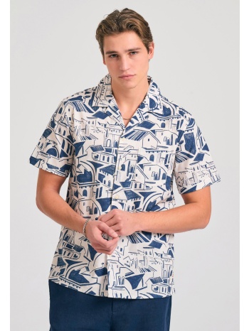 relaxed fit πουκάμισο με γεωμετρικό τύπωμα