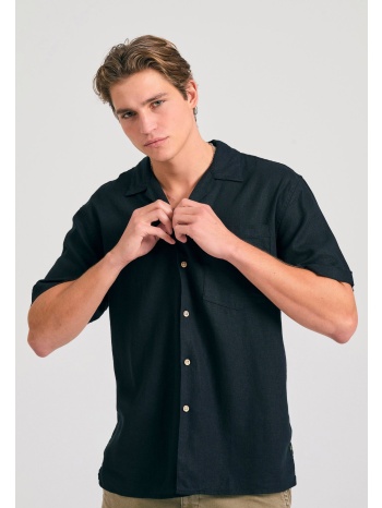 relaxed fit πουκάμισο από λινό και τεχνητό μετάξι