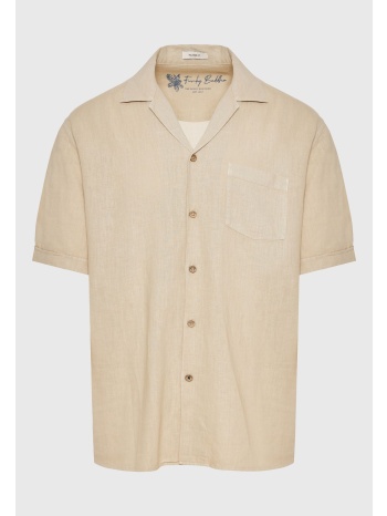 relaxed fit πουκάμισο από λινό και τεχνητό μετάξι