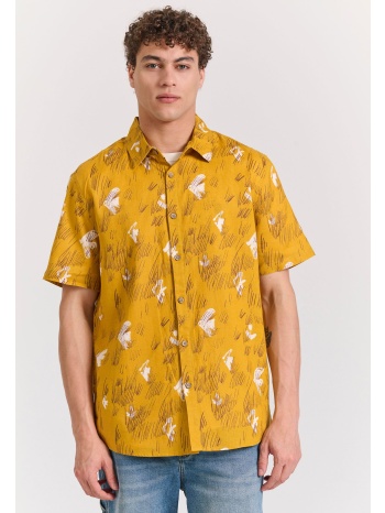 relaxed linen blend πουκάμισο με all over τύπωμα