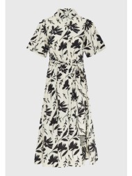 μίντι εμπριμέ σεμιζιέ φόρεμα με βολάν