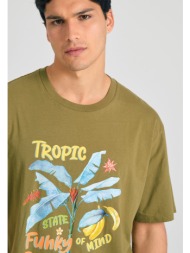 relaxed fit t-shirt με tropical τύπωμα