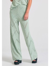 γυναικείο πλεκτό παντελόνι με ζακάρ pattern