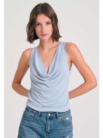 ντραπέ αμάνικη μπλούζα με ανοιχτή πλάτη