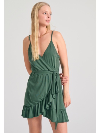 mini κρουαζέ φόρεμα με βολάν