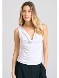 ντραπέ αμάνικη μπλούζα ...