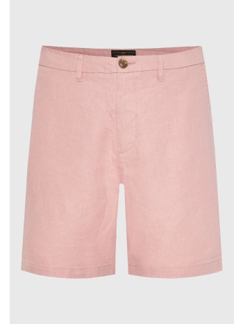 ανδρική comfort fit λινή βερμούδα