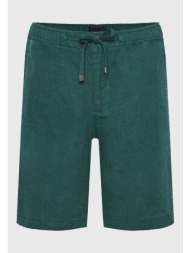 comfort fit garment dyed λινή βερμούδα