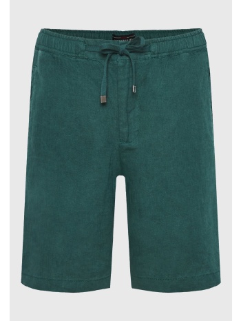 comfort fit garment dyed λινή βερμούδα