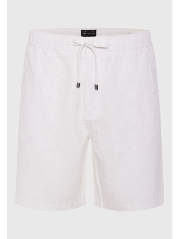 comfort fit garment dyed λινή βερμούδα