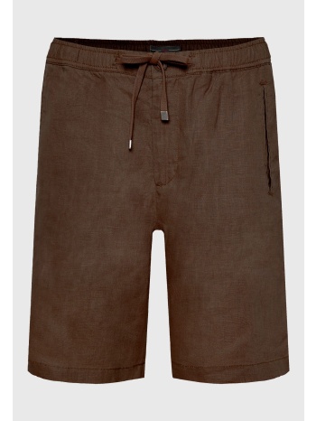 comfort fit garment dyed λινή βερμούδα