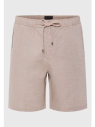 comfort fit garment dyed λινή βερμούδα