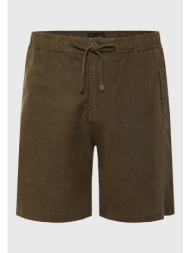 comfort fit garment dyed λινή βερμούδα