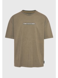 oversized garment dyed t-shirt με retro frame τύπωμα